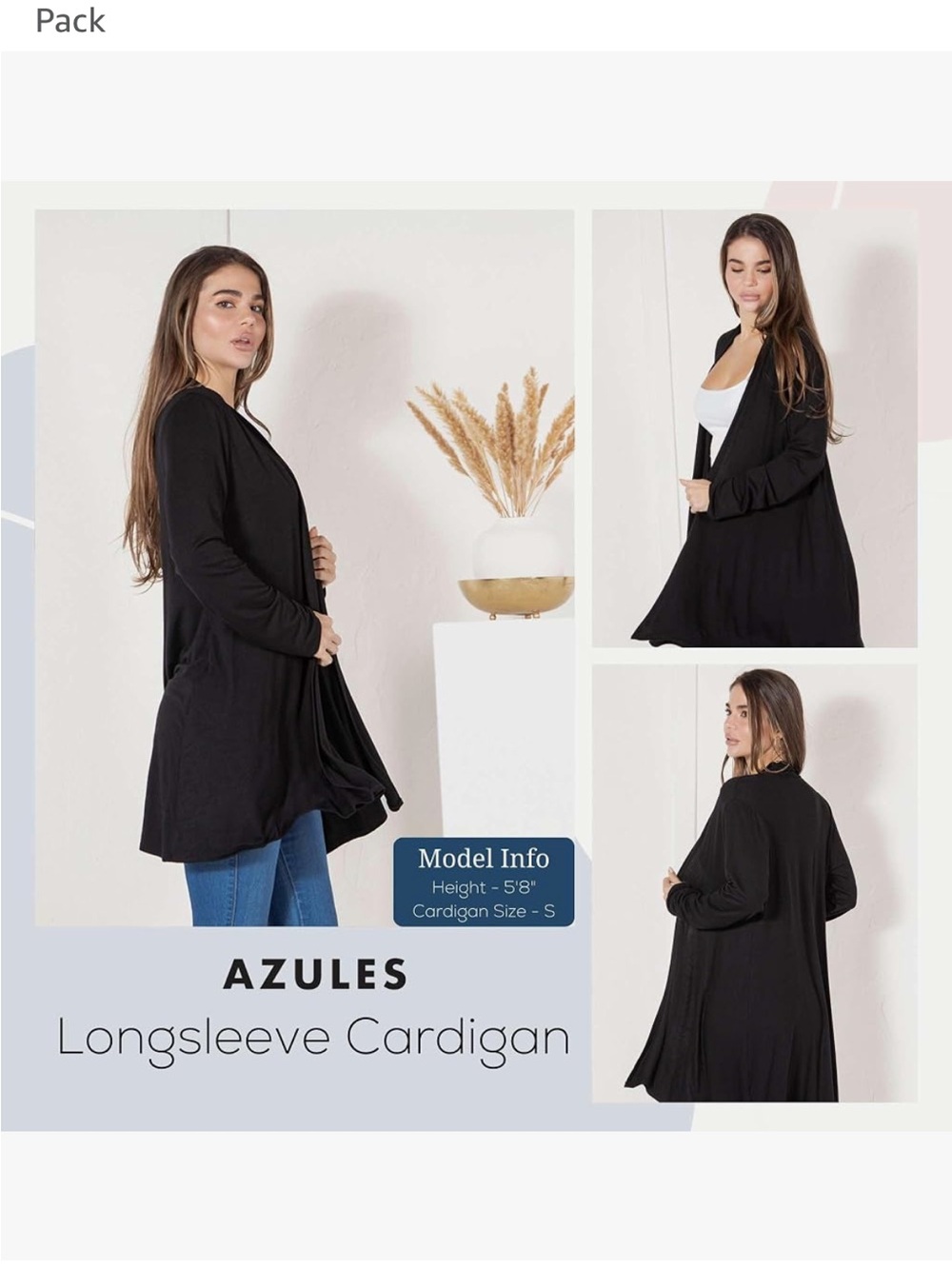 Azules Royal Blue and Black Open-Front Long Cardigans L